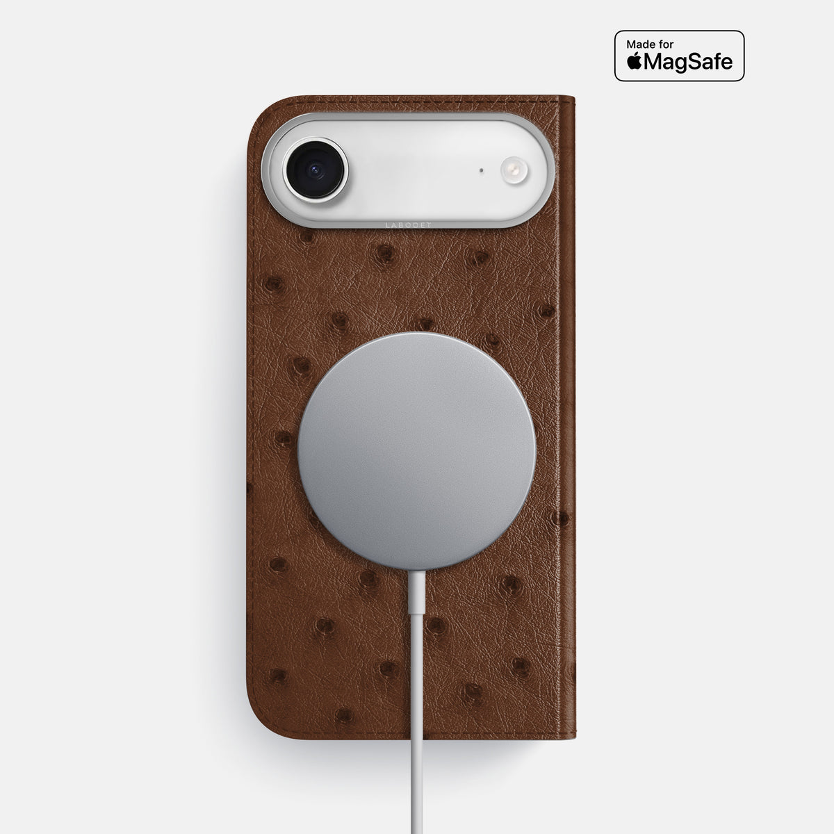 Folio Case For iPhone 17 Air In Ostrich -3 | Chocolate-Steel