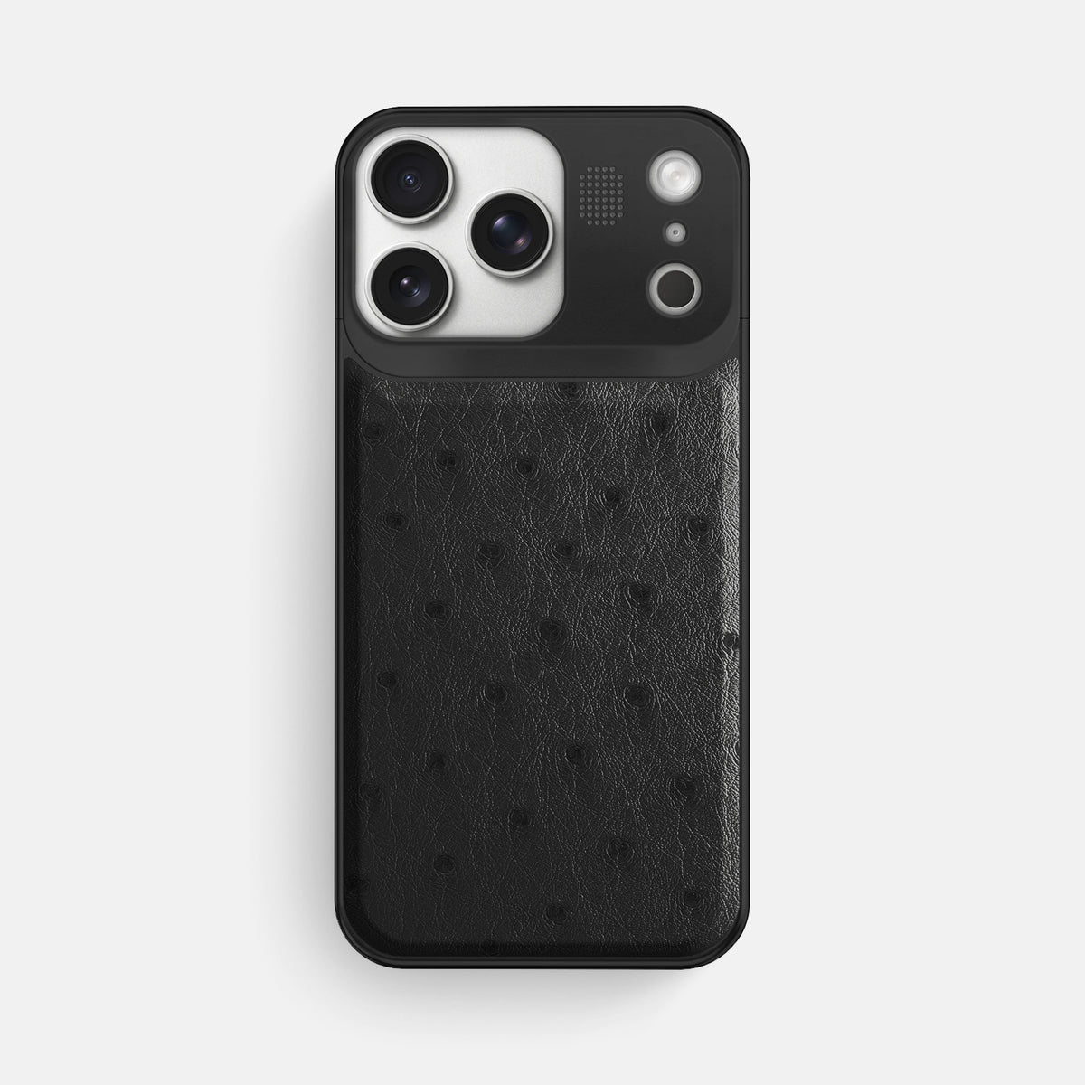 Metal Case For iPhone 17 Pro Max In Ostrich -1 | Black-Black