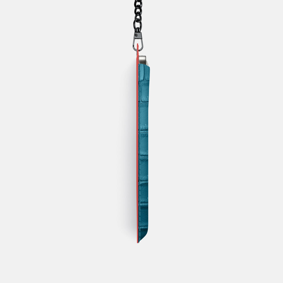 Crossbody Bag For iPhone 18 Pro In Porosus Crocodile -4 | Turquoise-Black