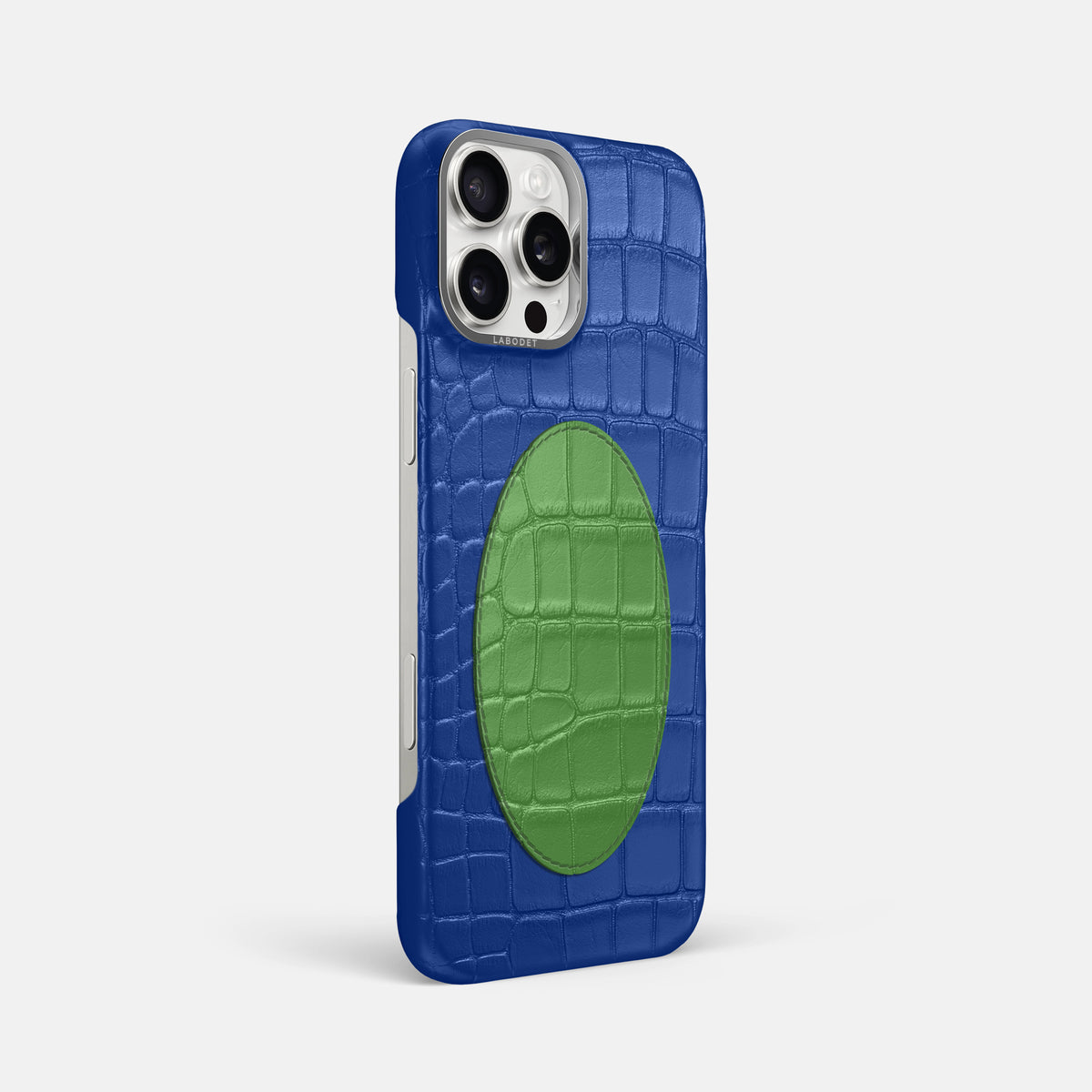 Classic Case With Oval For iPhone 16 Pro Max In Alligator -2 | Royal-Blue-Steel