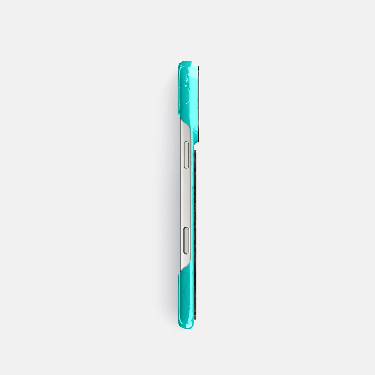 Classic Case With Carbon Dragon For iPhone 18 Pro In Shiny Alligator -3 | Mint-Black