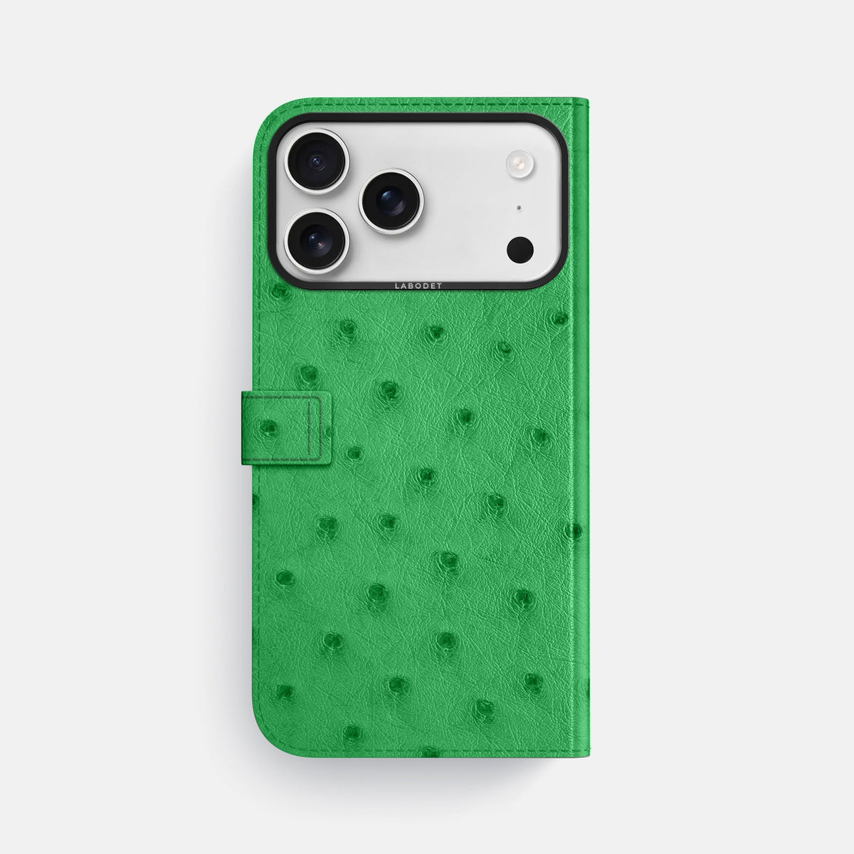 Folio Case with Clasp For iPhone 18 Pro Max In Ostrich -3 | Kentucky-Green-Black