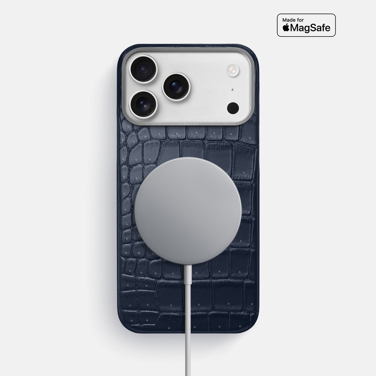 Classic Case For iPhone 18 Pro Max In Porosus Crocodile -5 | Deep-Blue-Sea-Steel