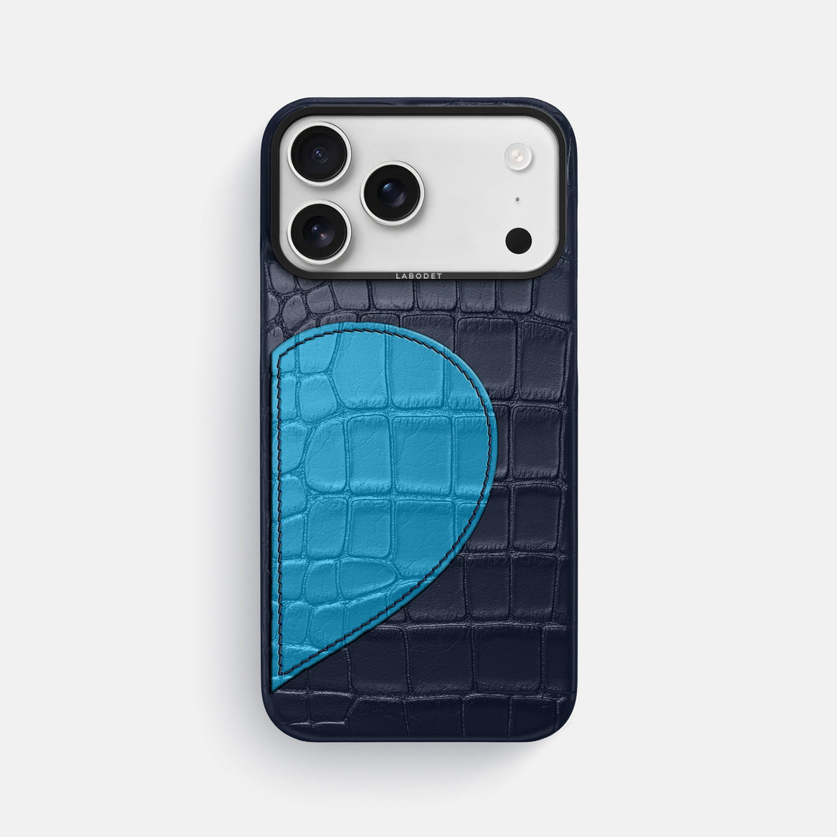 Classic Case With Half Heart - Right For iPhone 18 Pro Max In Alligator -1 | Navy-Blue-Black