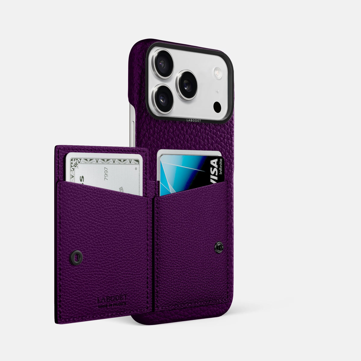Bi-Fold Case For iPhone 18 Pro Max In Calf -2 | Violet-Black