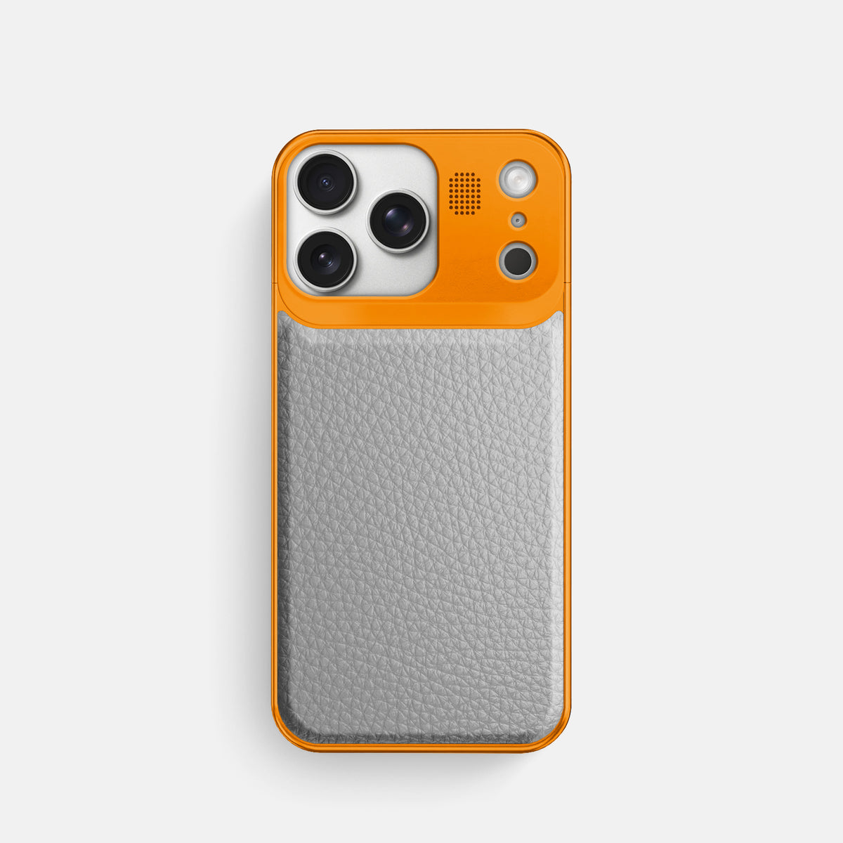 Metal Case For iPhone 17 Pro In Calf -1 | Nuage-Orange