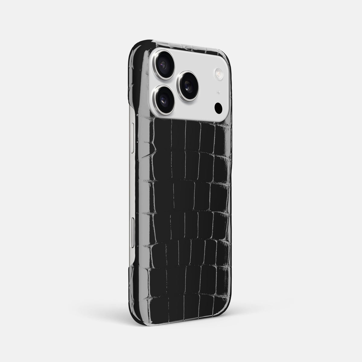 Slim Case For iPhone 18 Pro Max In Shiny Alligator -2 | Black