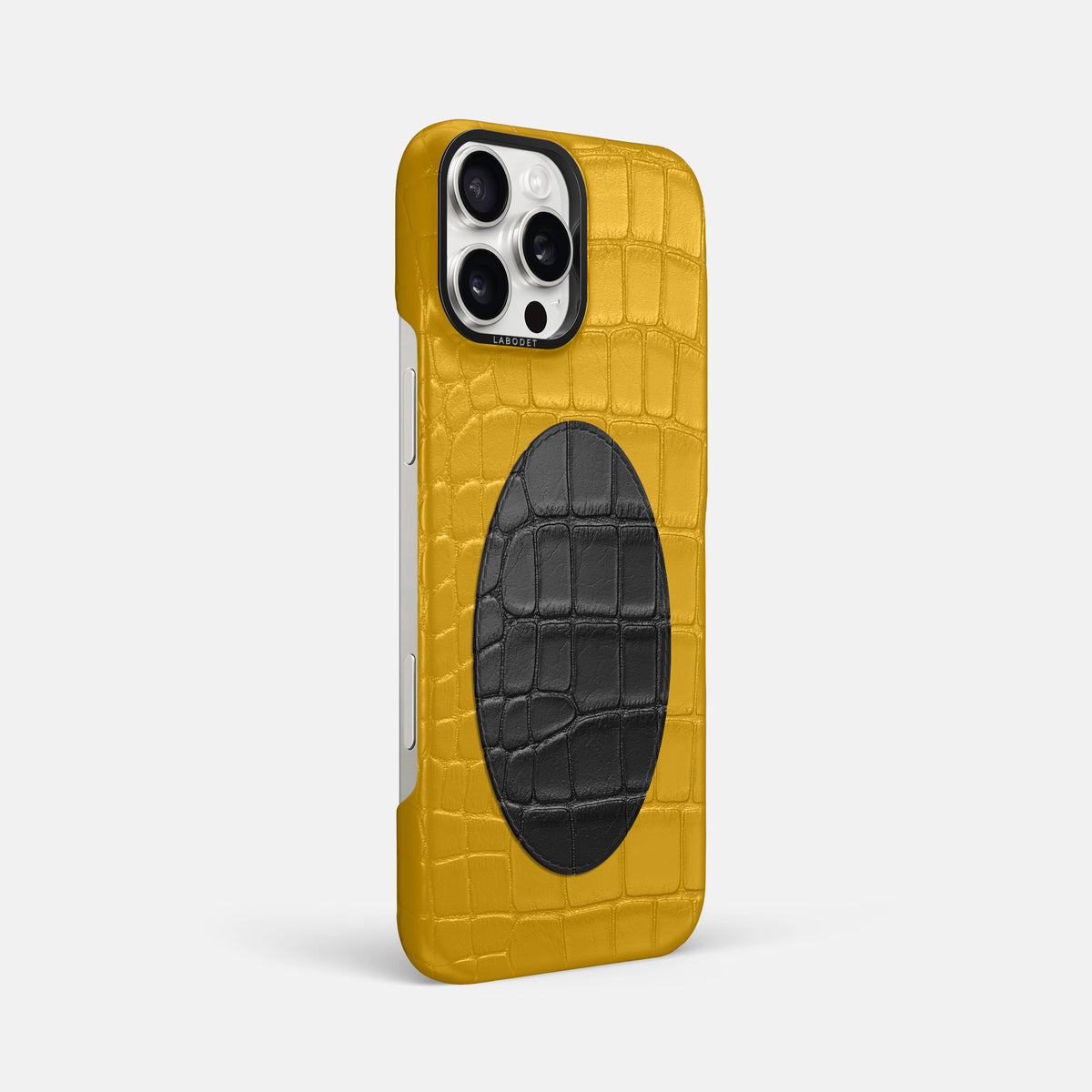 Classic Case With Oval For iPhone 16 Pro Max In Alligator -2 | Yellow-Black
