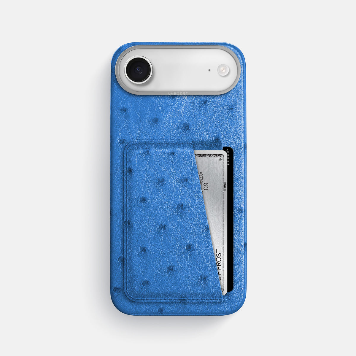 Double Card Case For iPhone 17 Air In Ostrich -1 | Royal-Blue-Steel