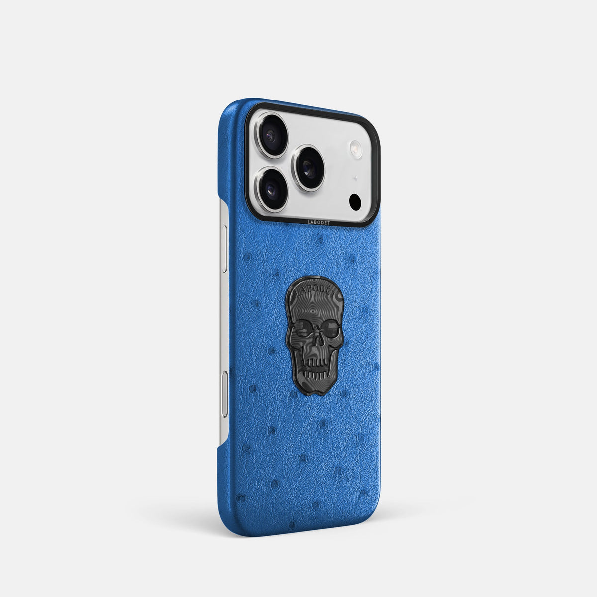 Classic Case With Carbon Skull For iPhone 18 Pro In Ostrich -2 | Royal-Blue-Black