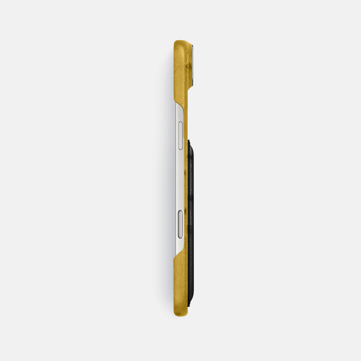 Double Card Case Coloré For iPhone 17 Air In Ostrich -3 | Gold-Steel