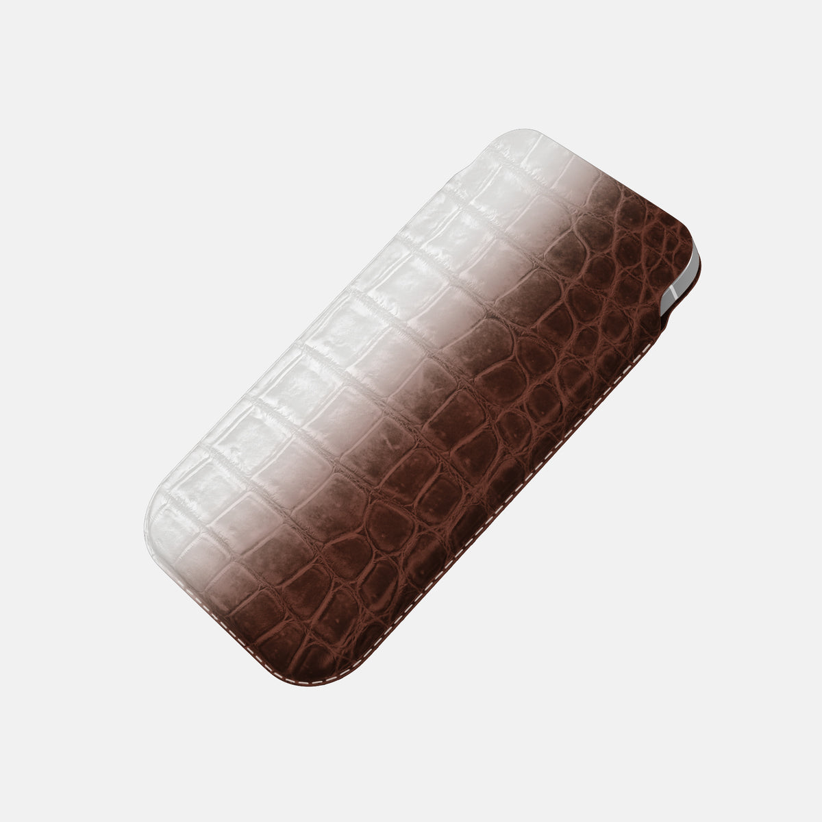 Pouch Case For iPhone 17 Air In Himalayan Crocodile -4 | Dark-Brown