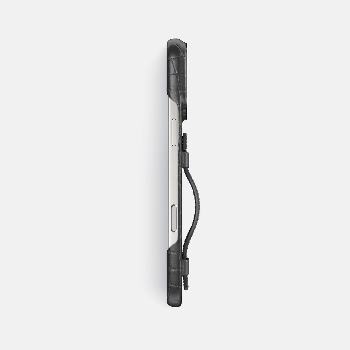 Handle Case For iPhone 18 Pro Max In Alligator -3 | Grey-Black