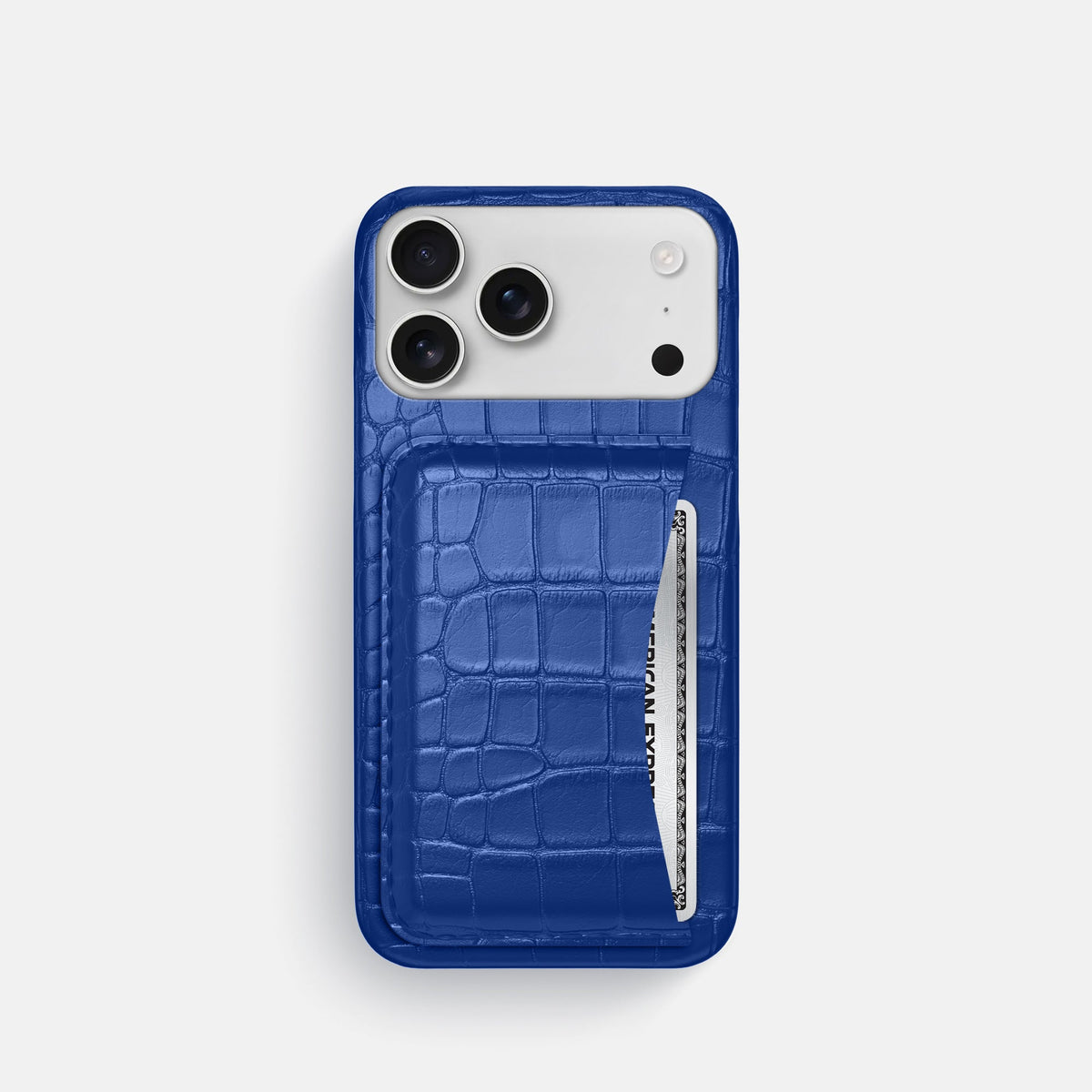 Slim Card Case For iPhone 18 Pro In Alligator -1 | Royal-Blue