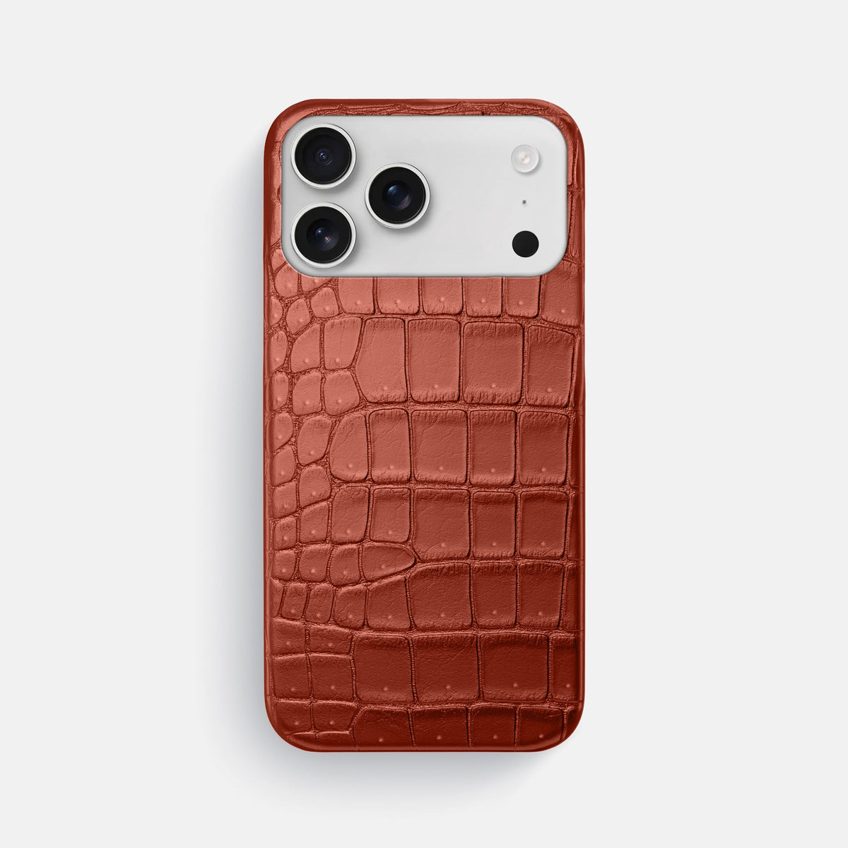 Slim Case For iPhone 18 Pro Max In Porosus Crocodile -1 | Mahogany-Brown