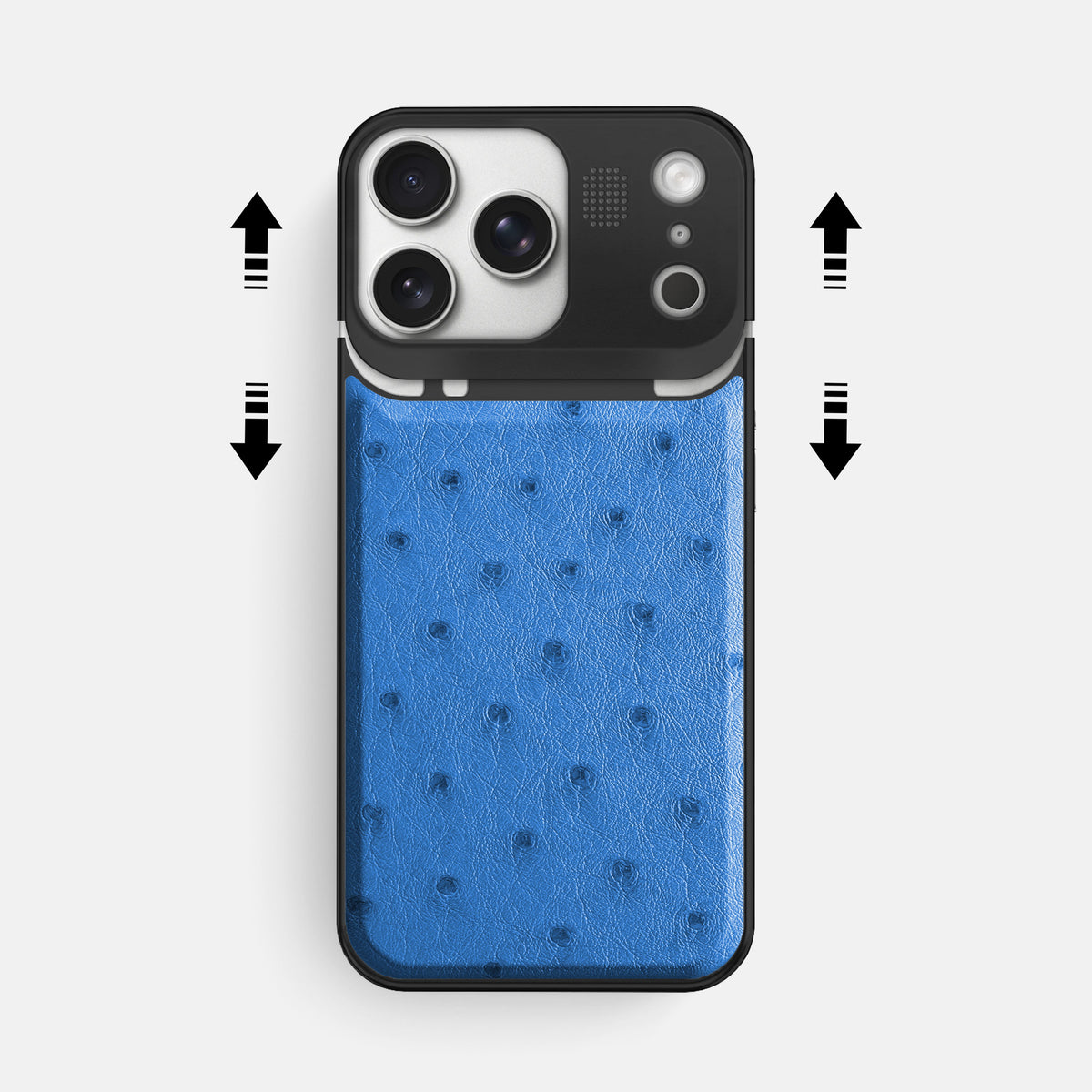 Metal Case For iPhone 17 Pro Max In Ostrich -2 | Royal-Blue-Black