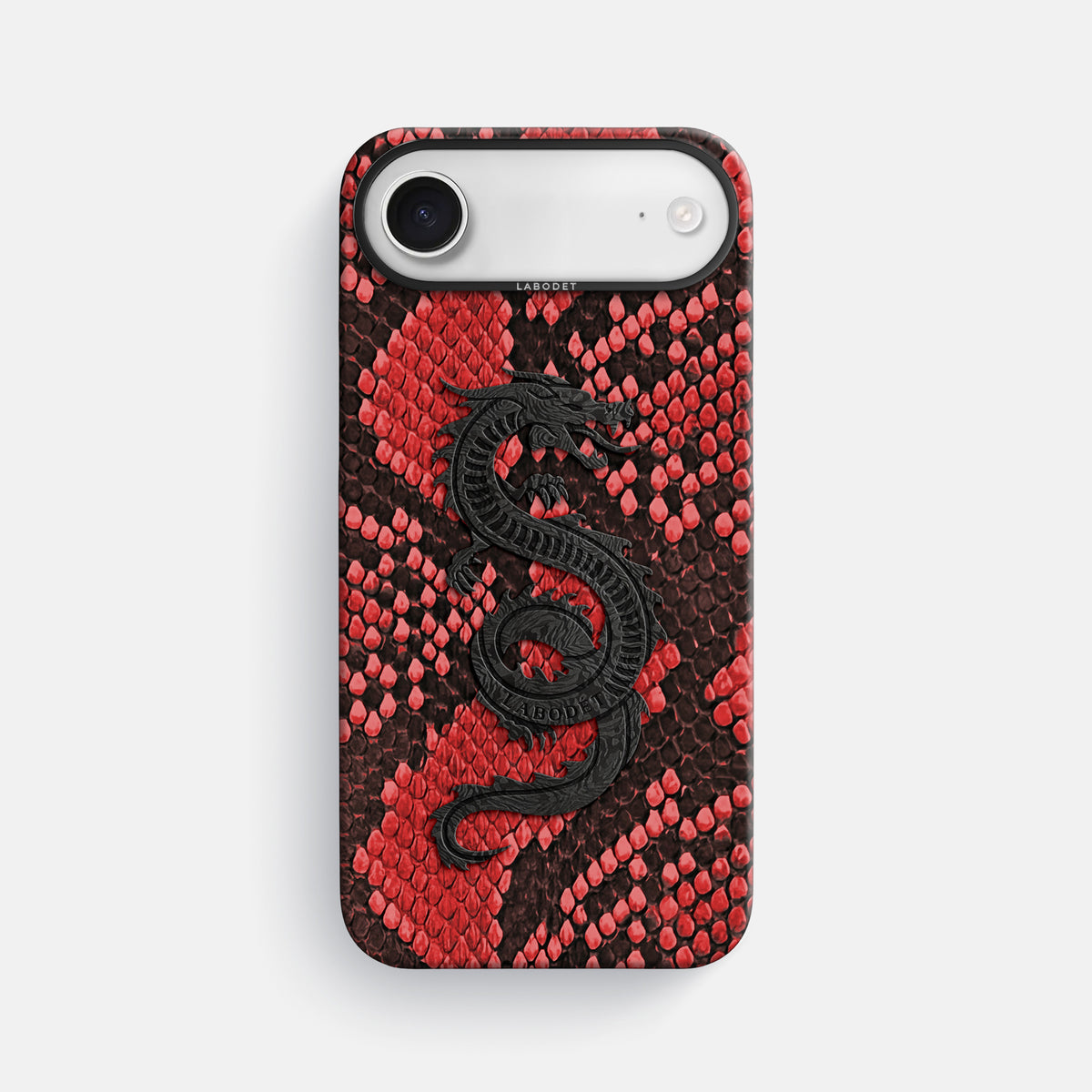 Classic Case With Carbon Dragon For iPhone 17 Air In Deluxe Python -1 | Red-Black