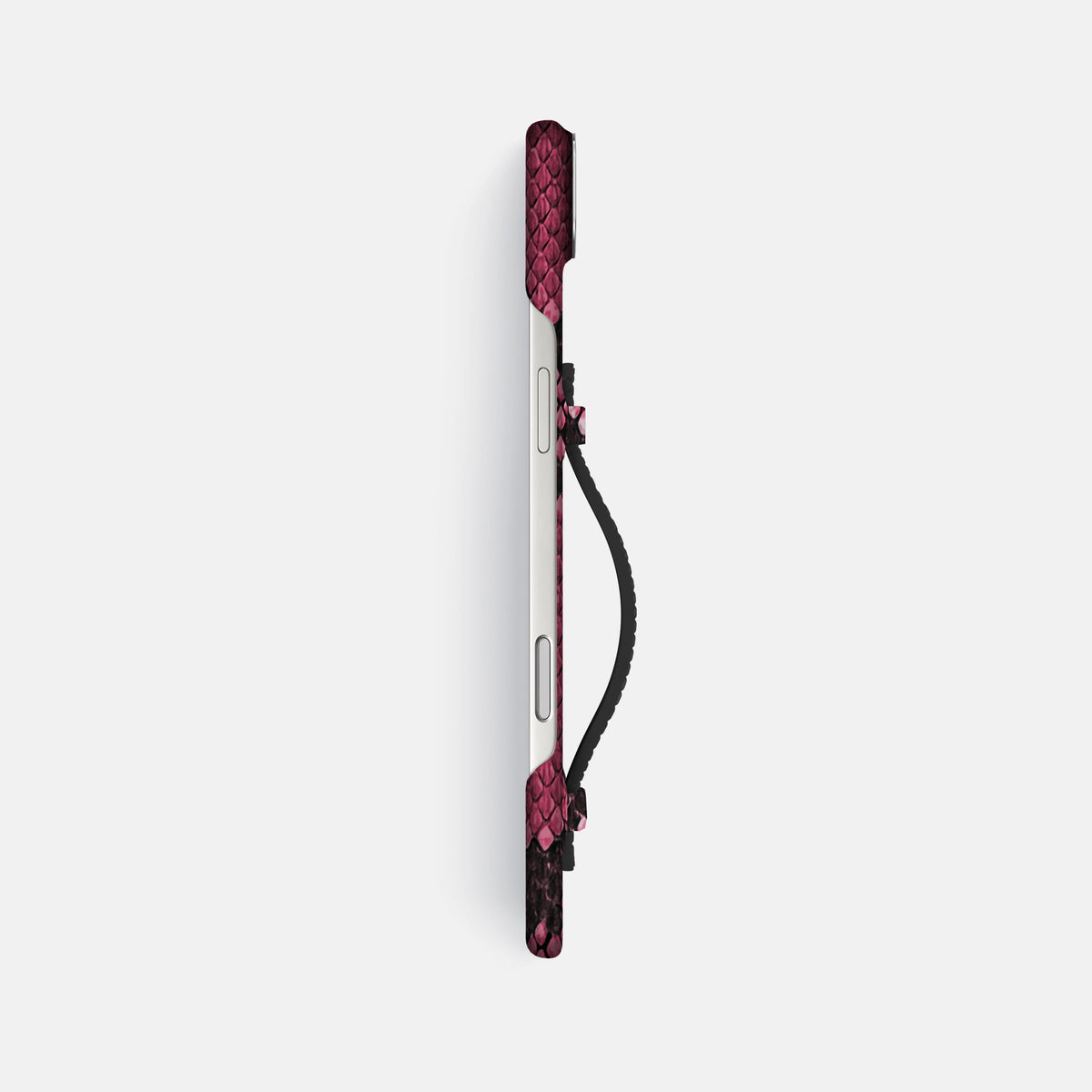 Center Handle For iPhone 17 Air In Deluxe Python -2 | Burgundy-Steel