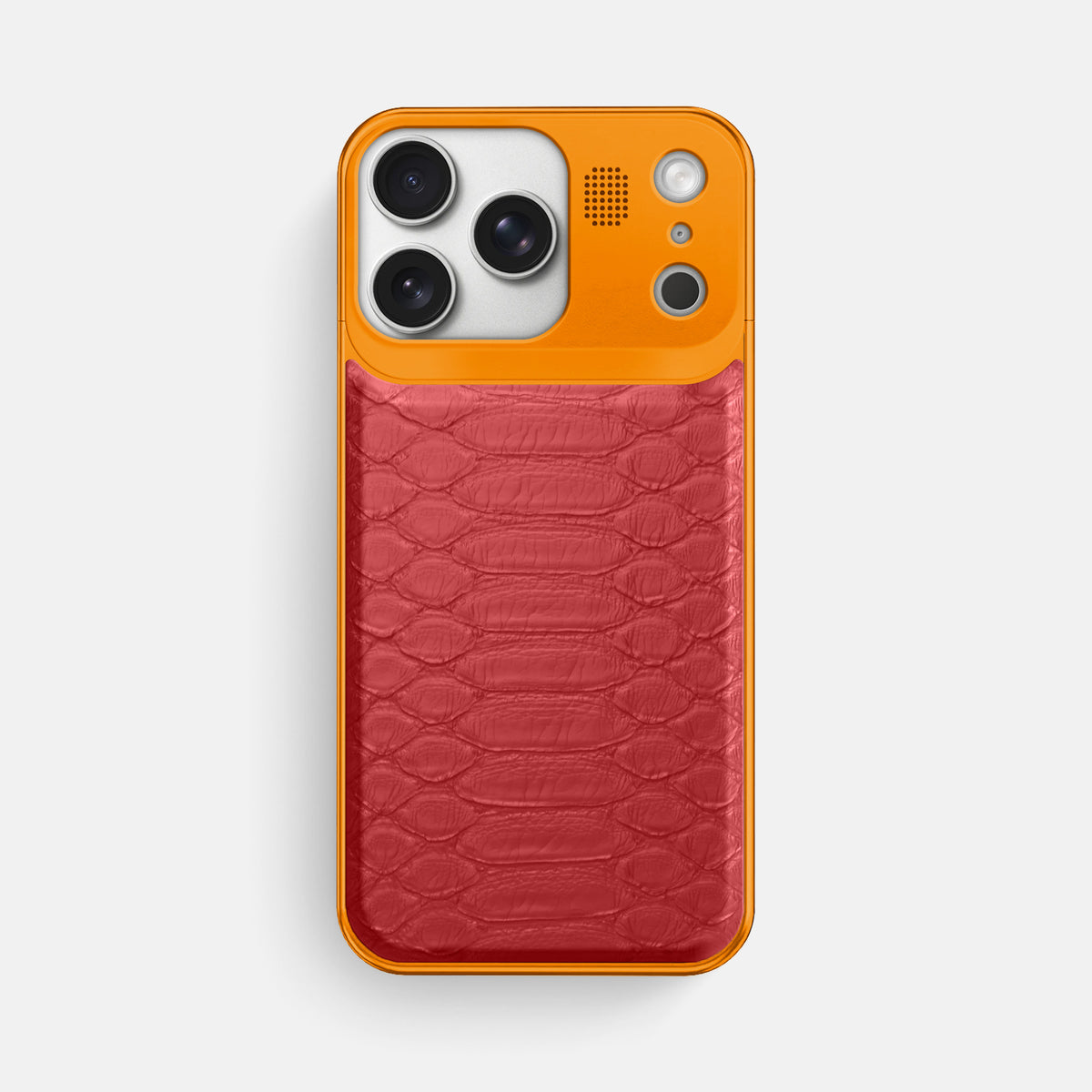 Metal Case For iPhone 17 Pro Max In Python -1 | Red-Orange