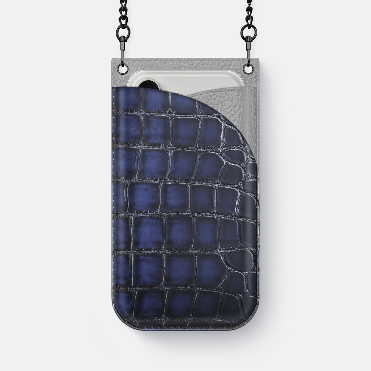 Crossbody Bag For iPhone 18 Pro Max In Patina Alligator -1 | Havana-Blue-Black