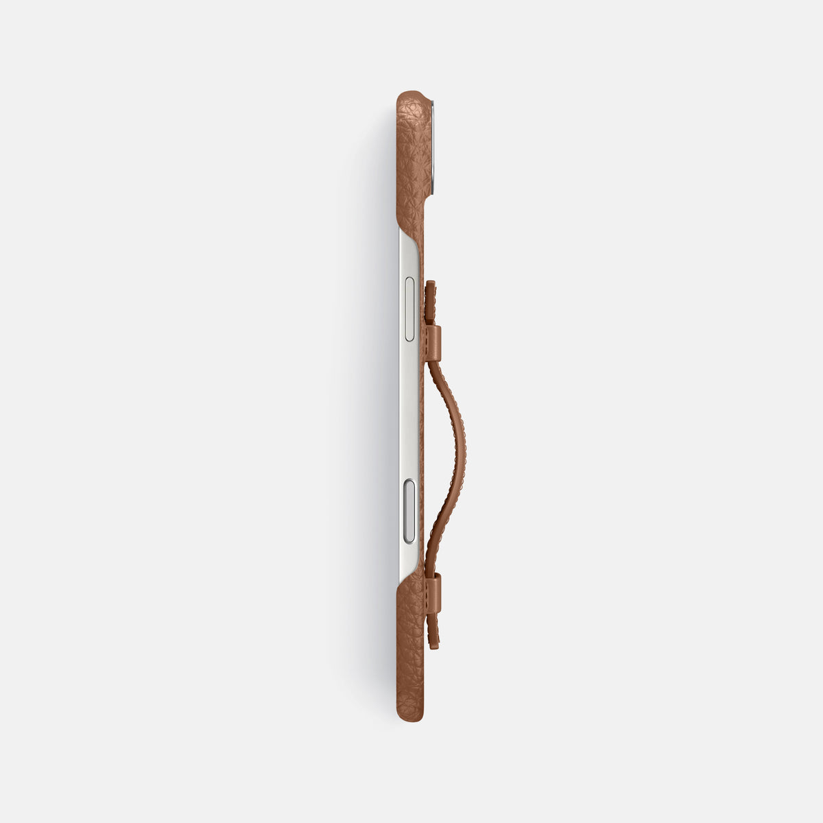 Handle Case For iPhone 17 Air In Calf -3 | Caramel-Steel