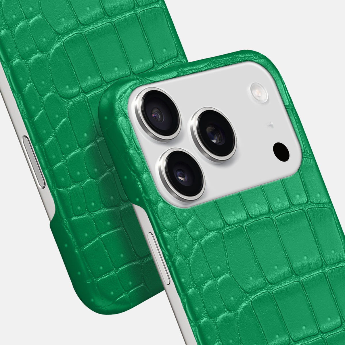 Slim Case For iPhone 17 Pro Max In Porosus Crocodile -6 | Cactus-Green