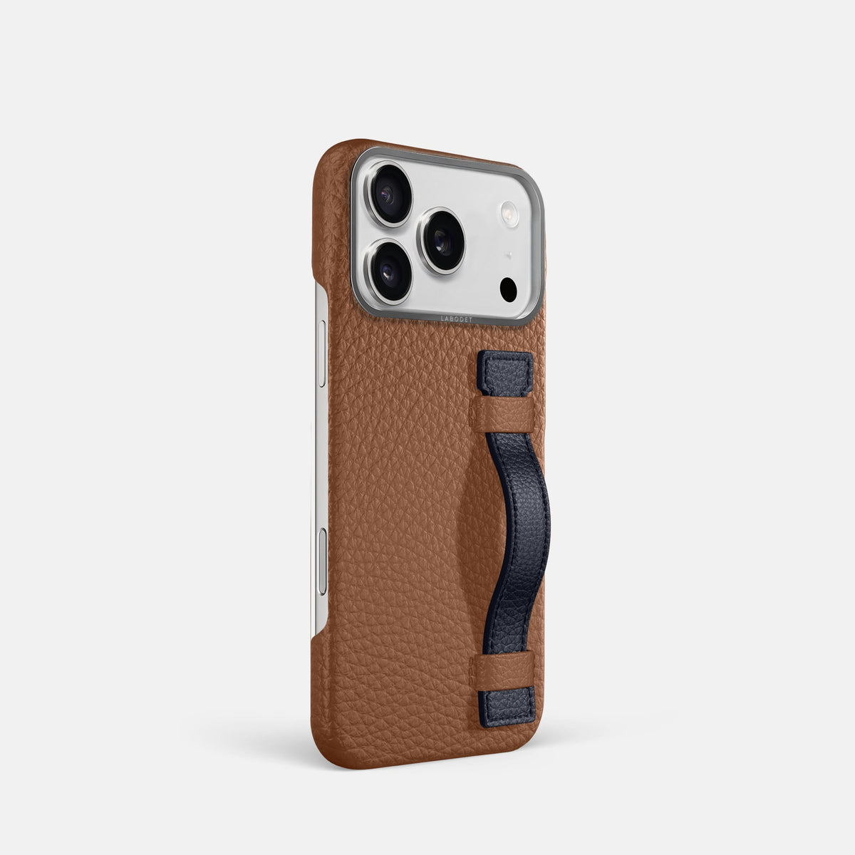 Handle Case Coloré For iPhone 18 Pro In Calf -2 | Caramel-Steel