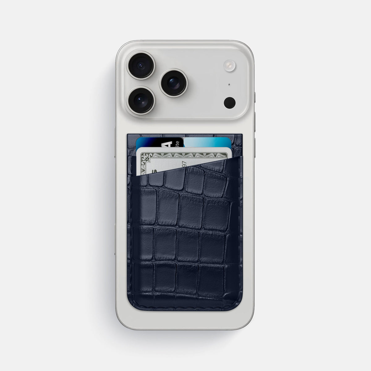 MagSafe Wallet For iPhone 18 Pro Max In Alligator -1 | Navy-Blue