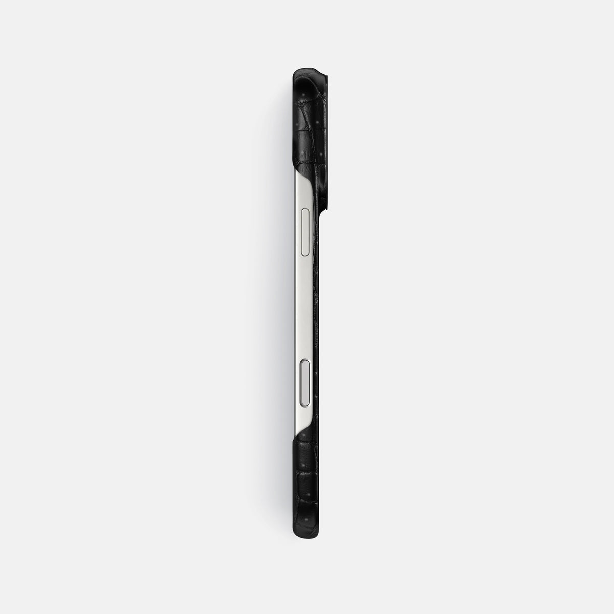 Classic Case For iPhone 17 Pro Max In Porosus Crocodile -3 | Black-Black