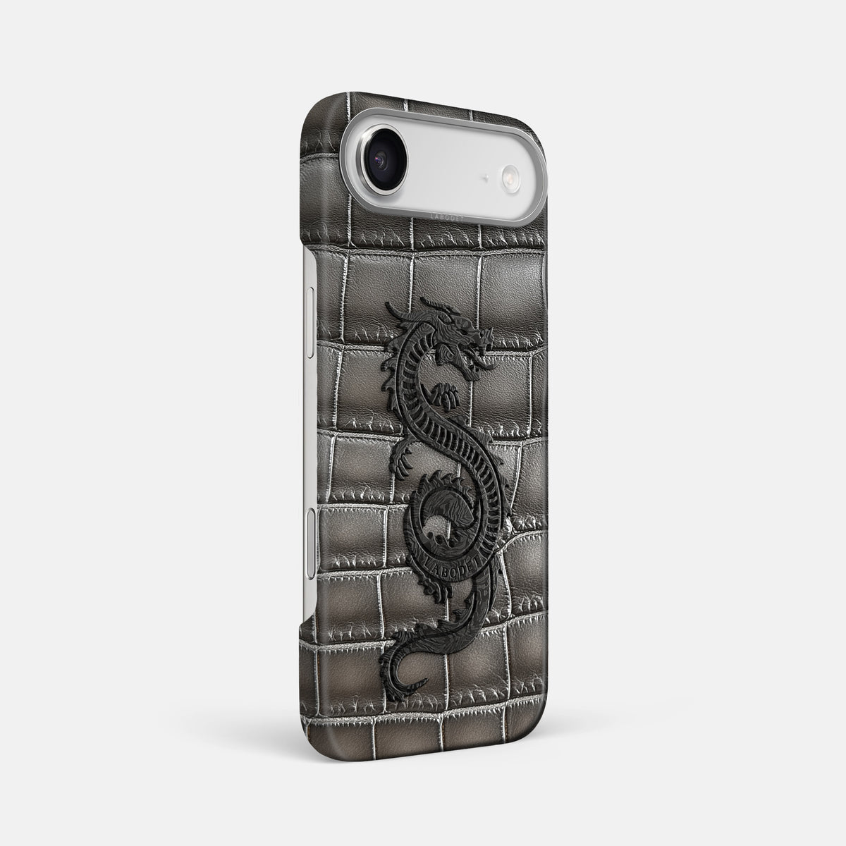 Classic Case With Carbon Dragon For iPhone 17 Air In Patina Alligator -2 | Grey-Steel