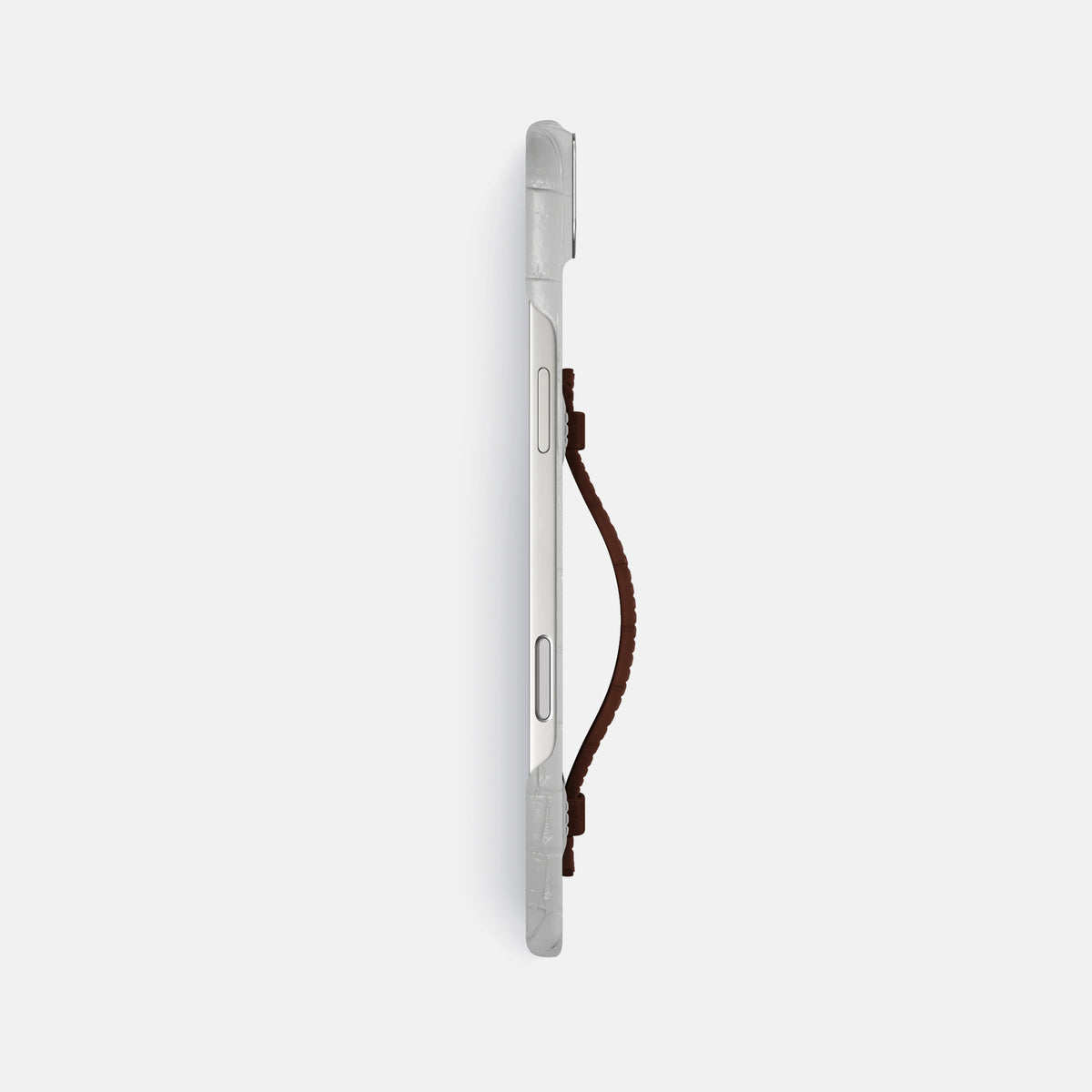 Center Handle For iPhone 17 Air In Himalayan Crocodile -3 | Dark-Brown-Steel