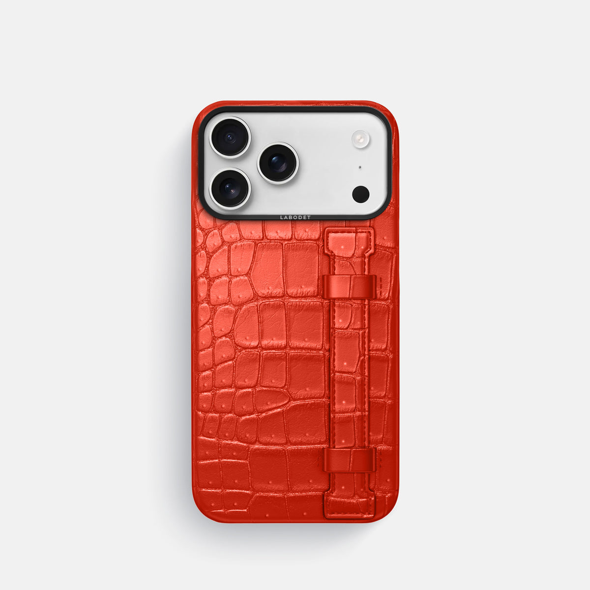 Handle Case For iPhone 17 Pro In Porosus Crocodile -1 | Rust-Black