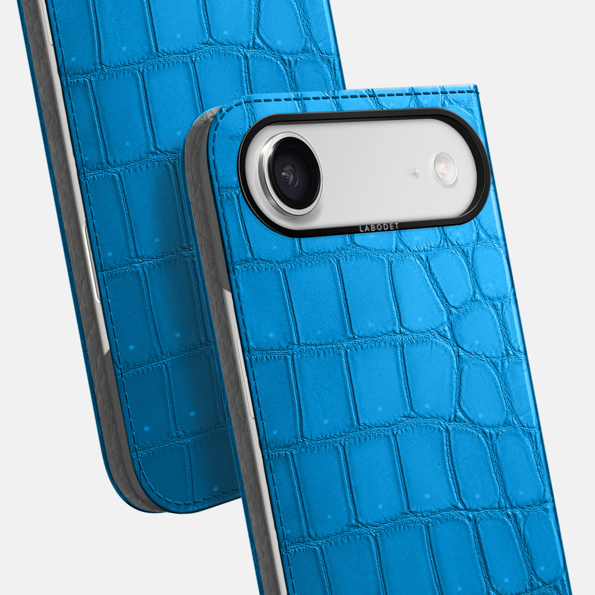 Folio Case For iPhone 17 Air In Porosus Crocodile -5 | Blue-Lagoon-Black