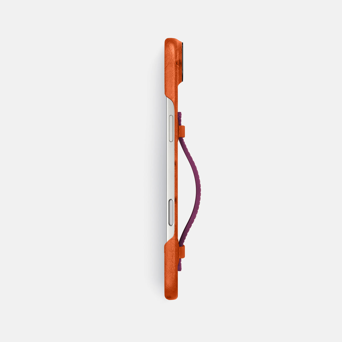 Center Handle Coloré For iPhone 17 Air In Ostrich -2 | Orange-Black