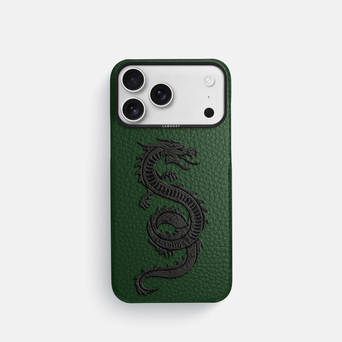 Classic Case With Carbon Dragon For iPhone 18 Pro In Calf -1 | Dark-Green-Black