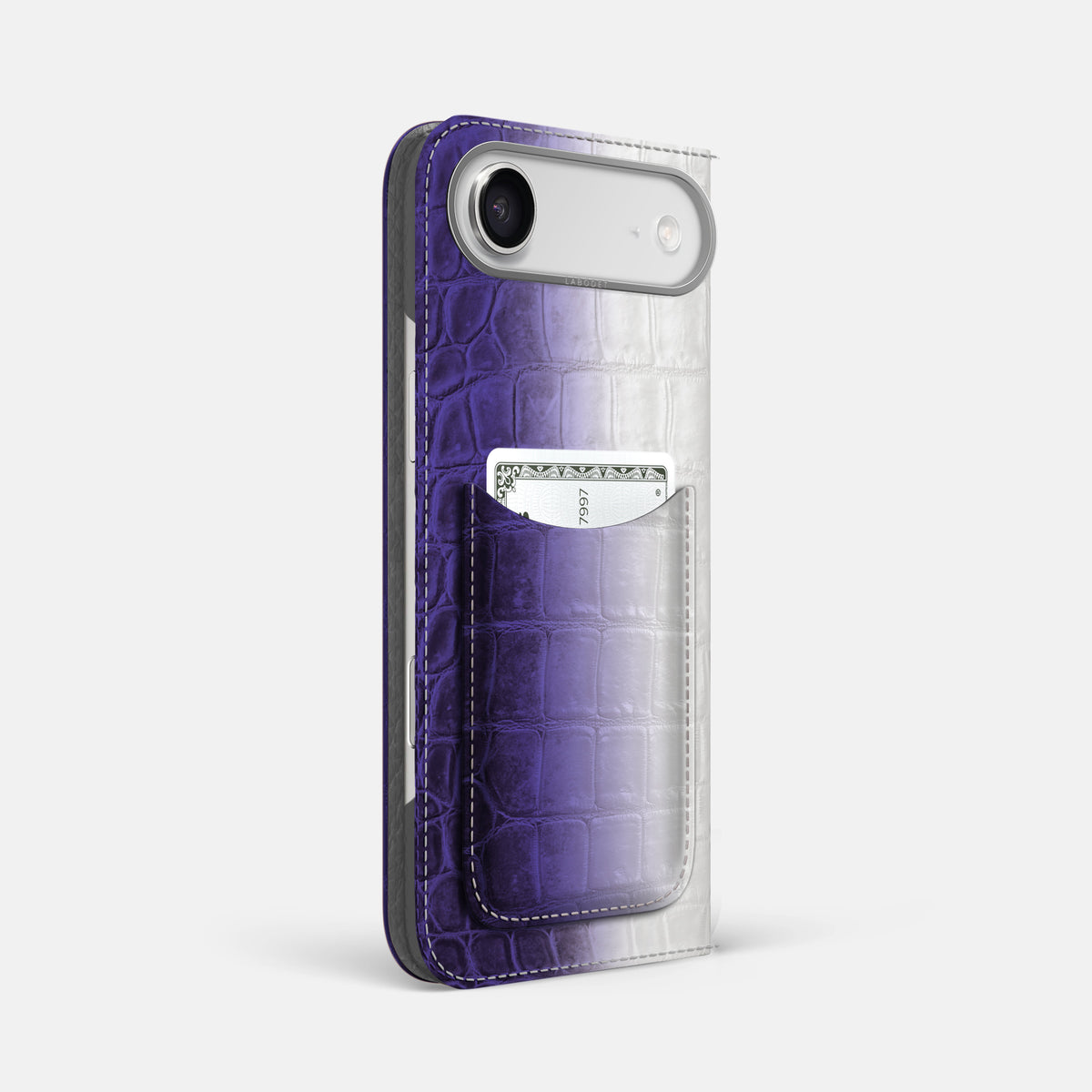 Folio Case with Card For iPhone 17 Air In Himalayan Crocodile -1 | Purple-Steel