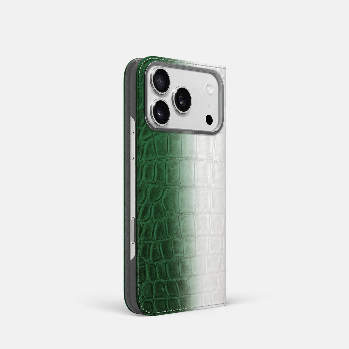 Folio Case For iPhone 17 Pro In Himalayan Crocodile -1 | Green-Steel