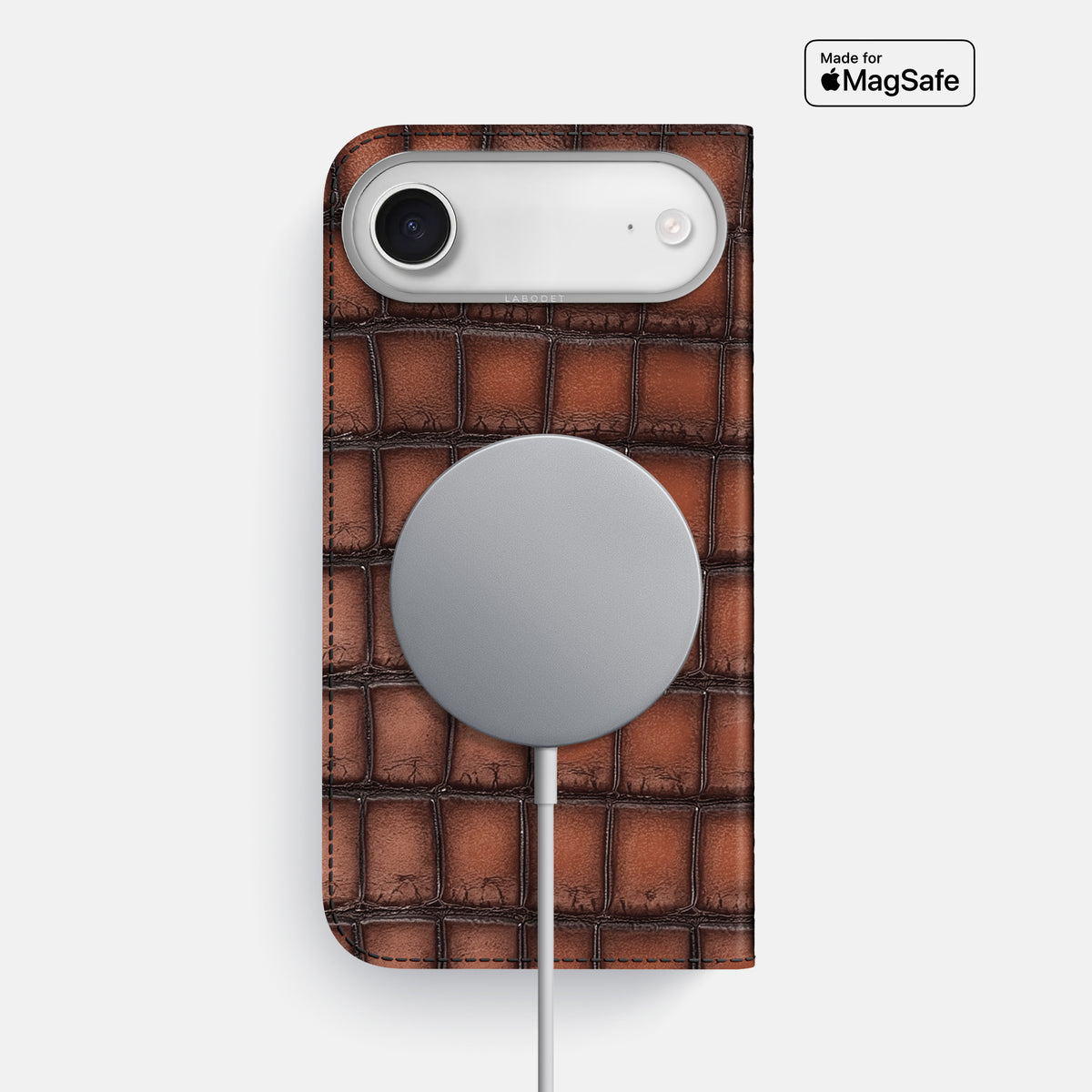 Folio Case For iPhone 17 Air In Patina Alligator -3 | Baobab-Steel