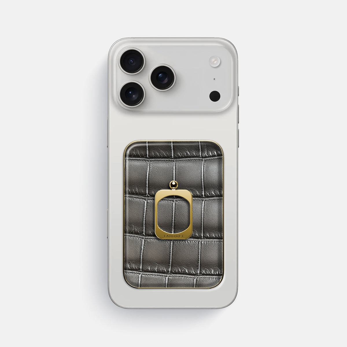 MagSafe Ring For iPhone 17 Pro Max In Patina Alligator -2 | Grey-Gold