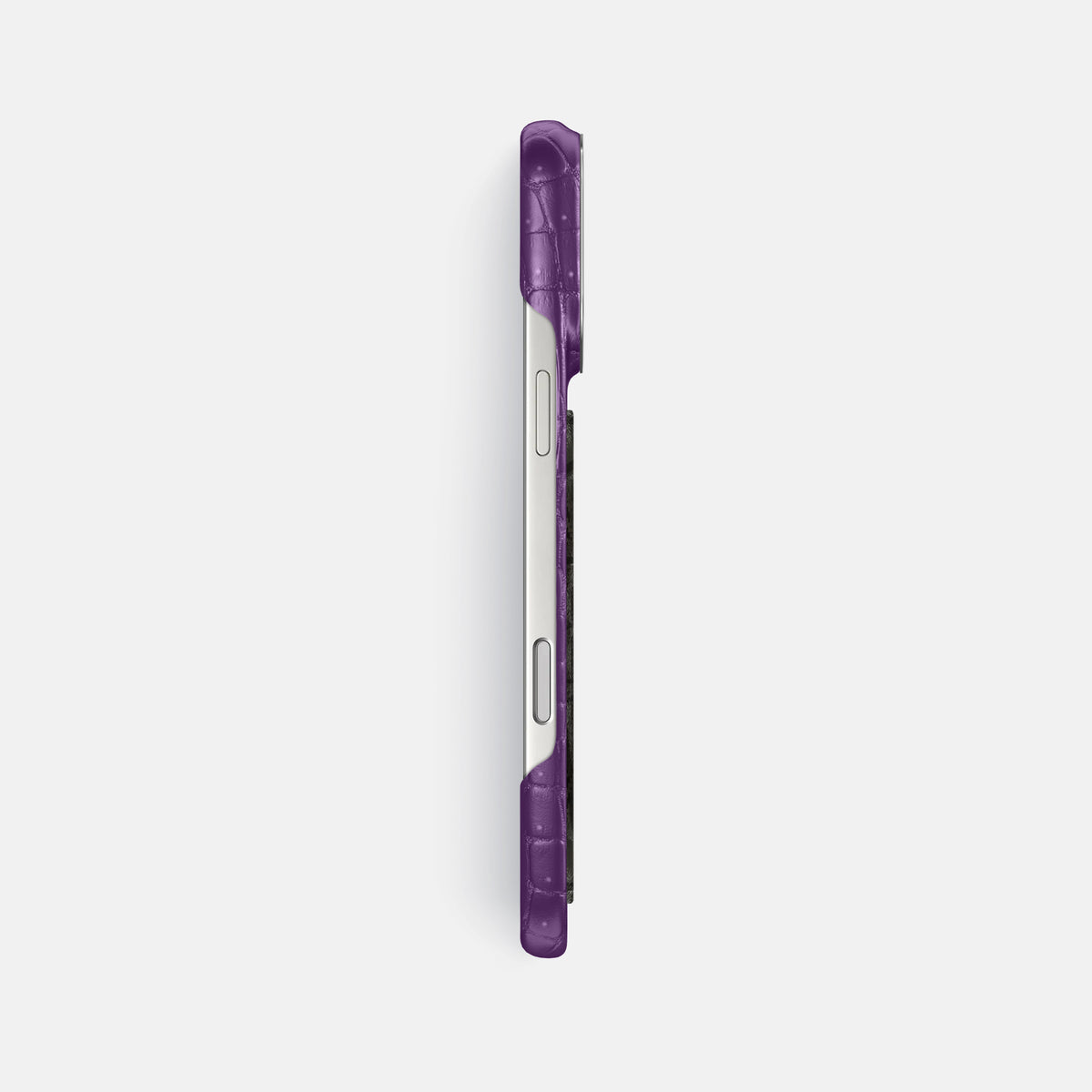 Classic Case With Carbon Dragon For iPhone 17 Pro Max In Porosus Crocodile -3 | Purple-Steel