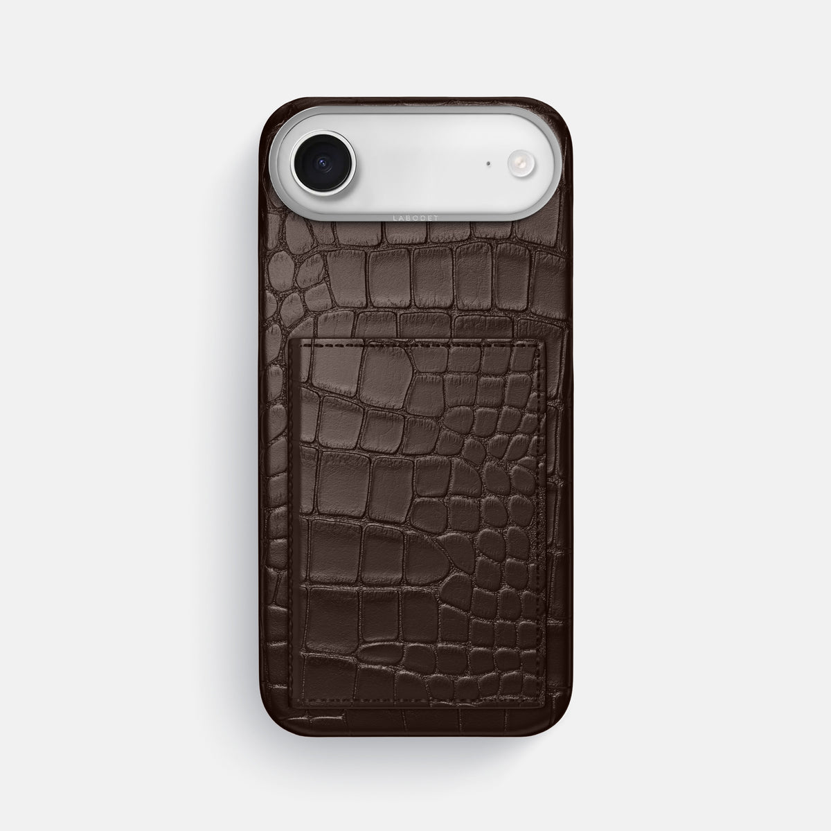 Bi-Fold Case For iPhone 17 Air In Alligator -1 | Dark-Brown-Steel