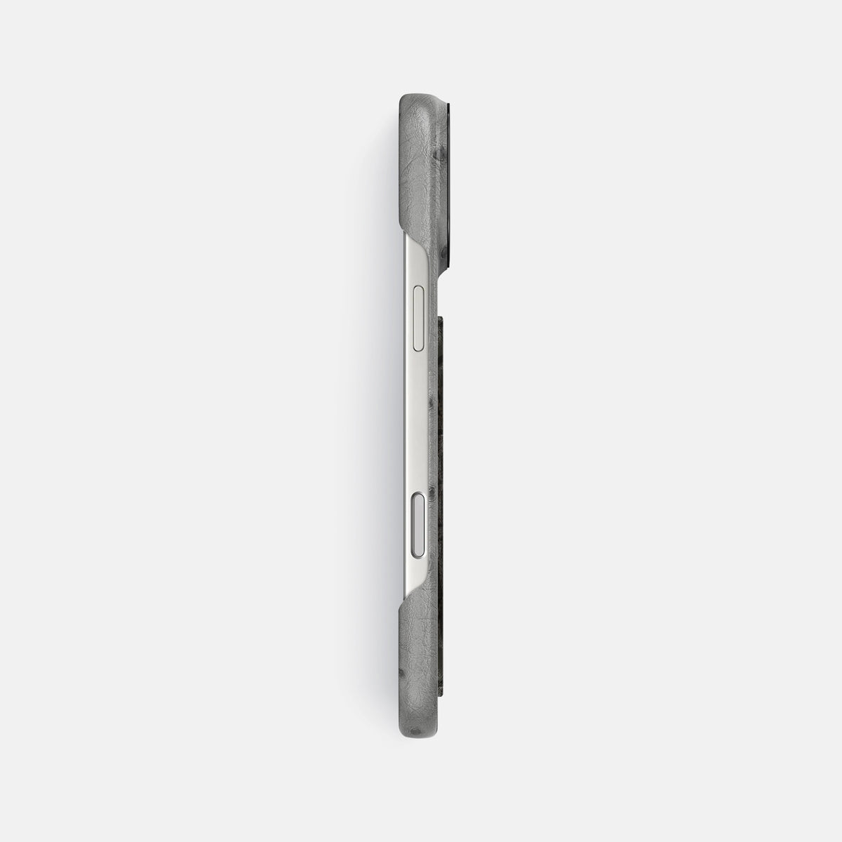 Classic Case With Carbon Dragon For iPhone 17 Pro Max In Ostrich -3 | Silver-Black