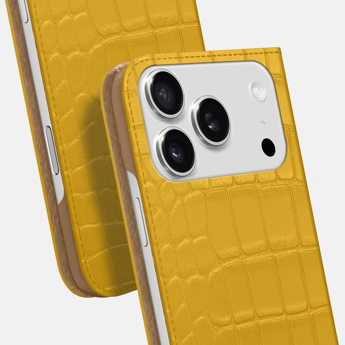 Folio Slim Case For iPhone 18 Pro In Alligator -5 | Yellow