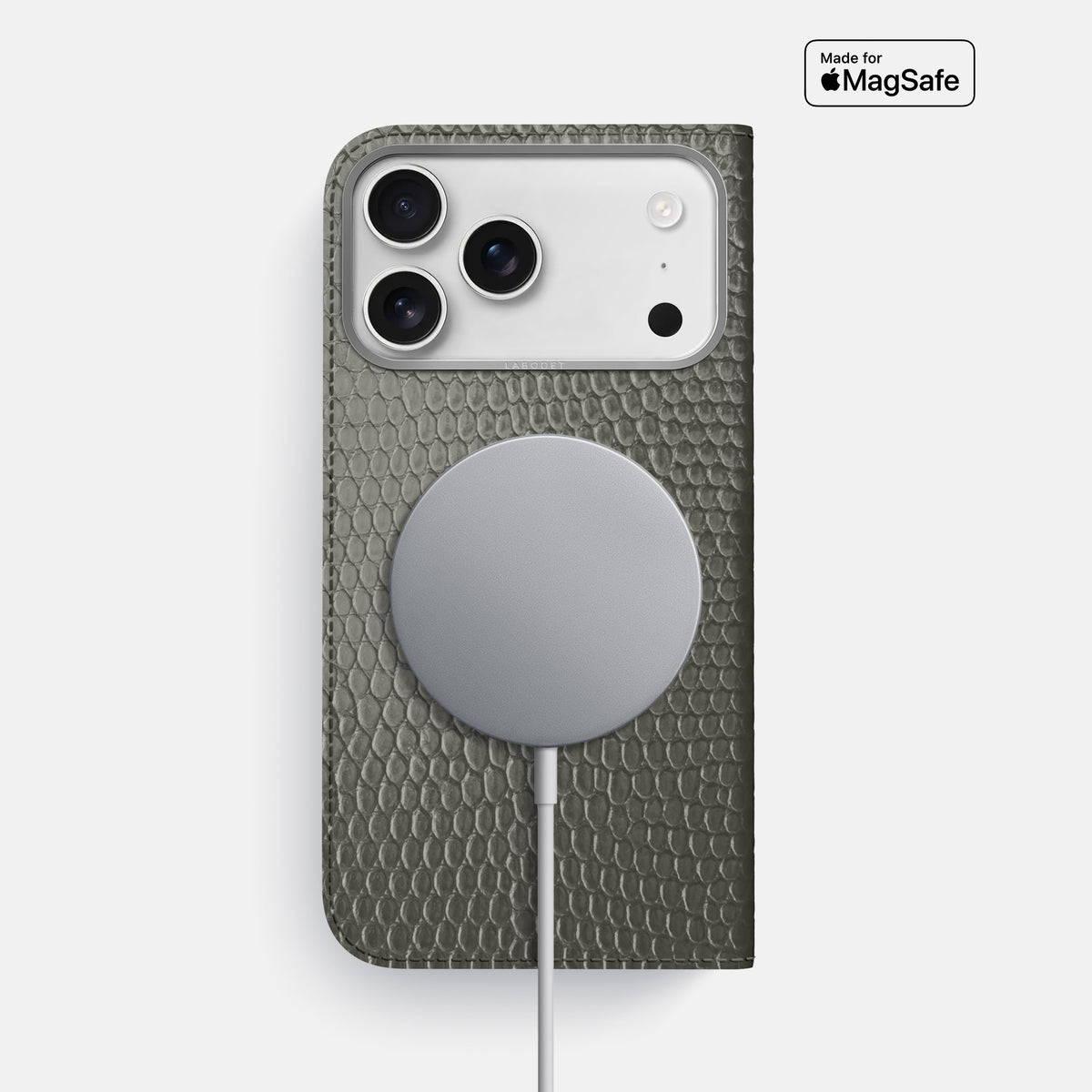 Folio Case For iPhone 17 Pro Max In Lizard -3 | Grey-Steel