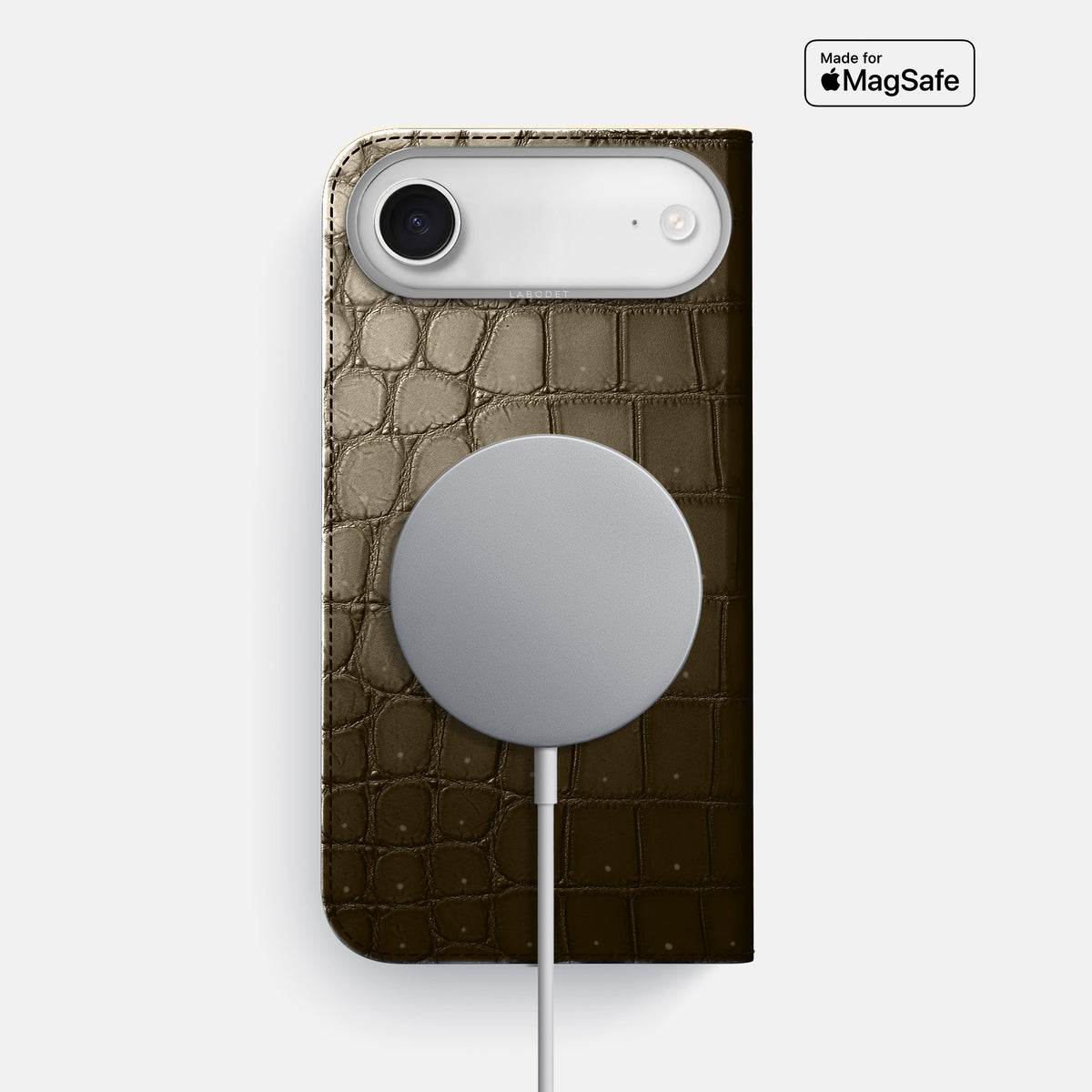 Folio Case For iPhone 17 Air In Porosus Crocodile -3 | Bronze-Steel