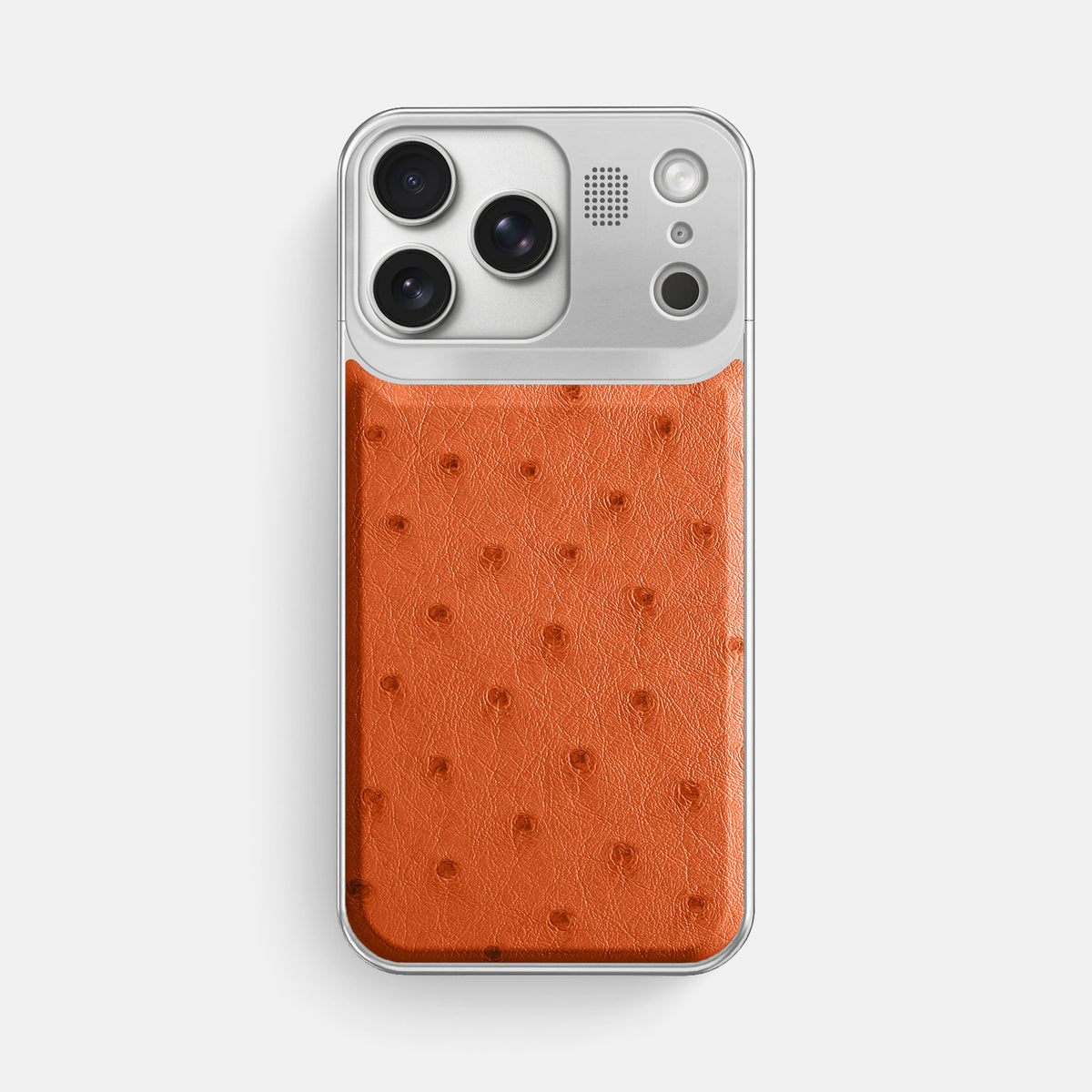 Metal Case For iPhone 17 Pro Max In Ostrich -1 | Orange-Steel