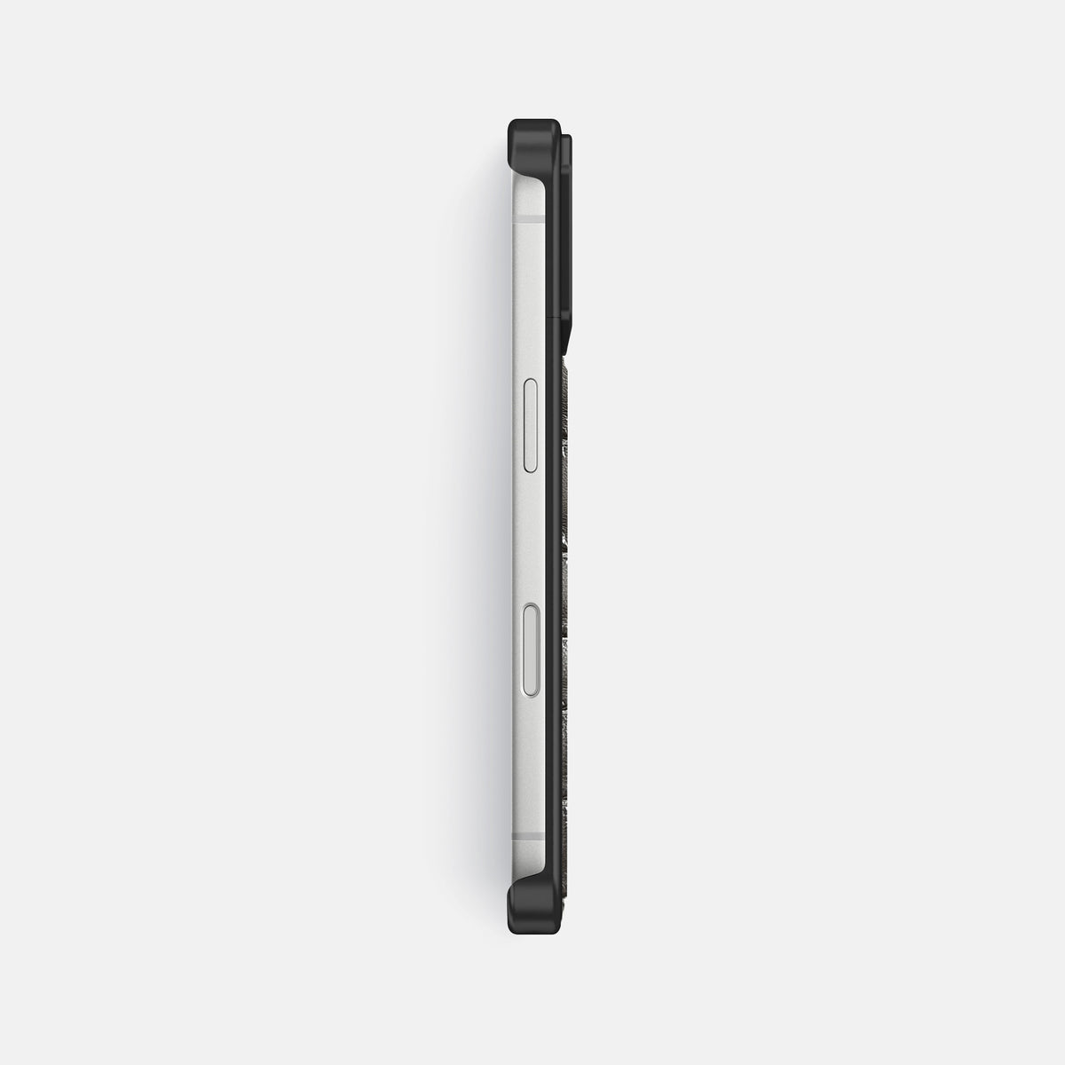 Metal Case For iPhone 17 Pro Max In Patina Alligator -3 | Grey-Black