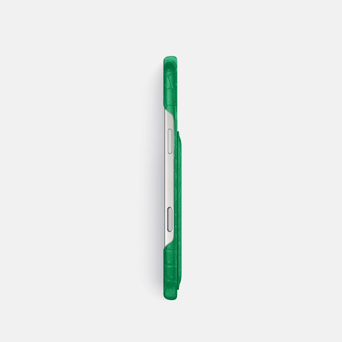 Slim Card Case For iPhone 18 Pro In Porosus Crocodile -3 | Cactus-Green