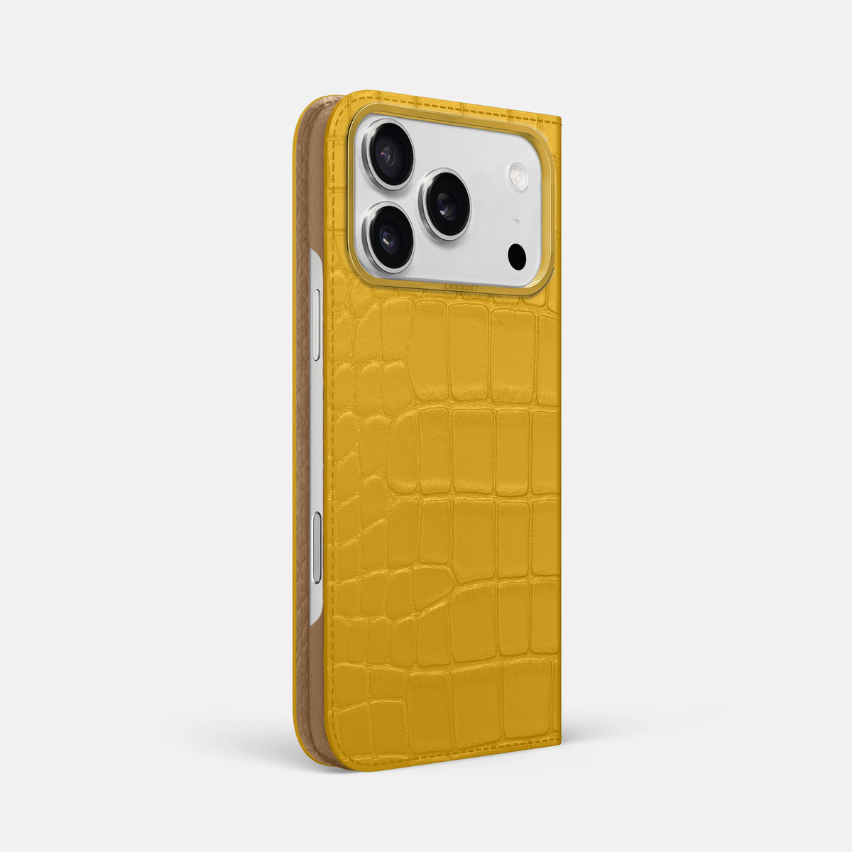 Folio Case For iPhone 17 Pro Max In Alligator -1 | Yellow-Gold