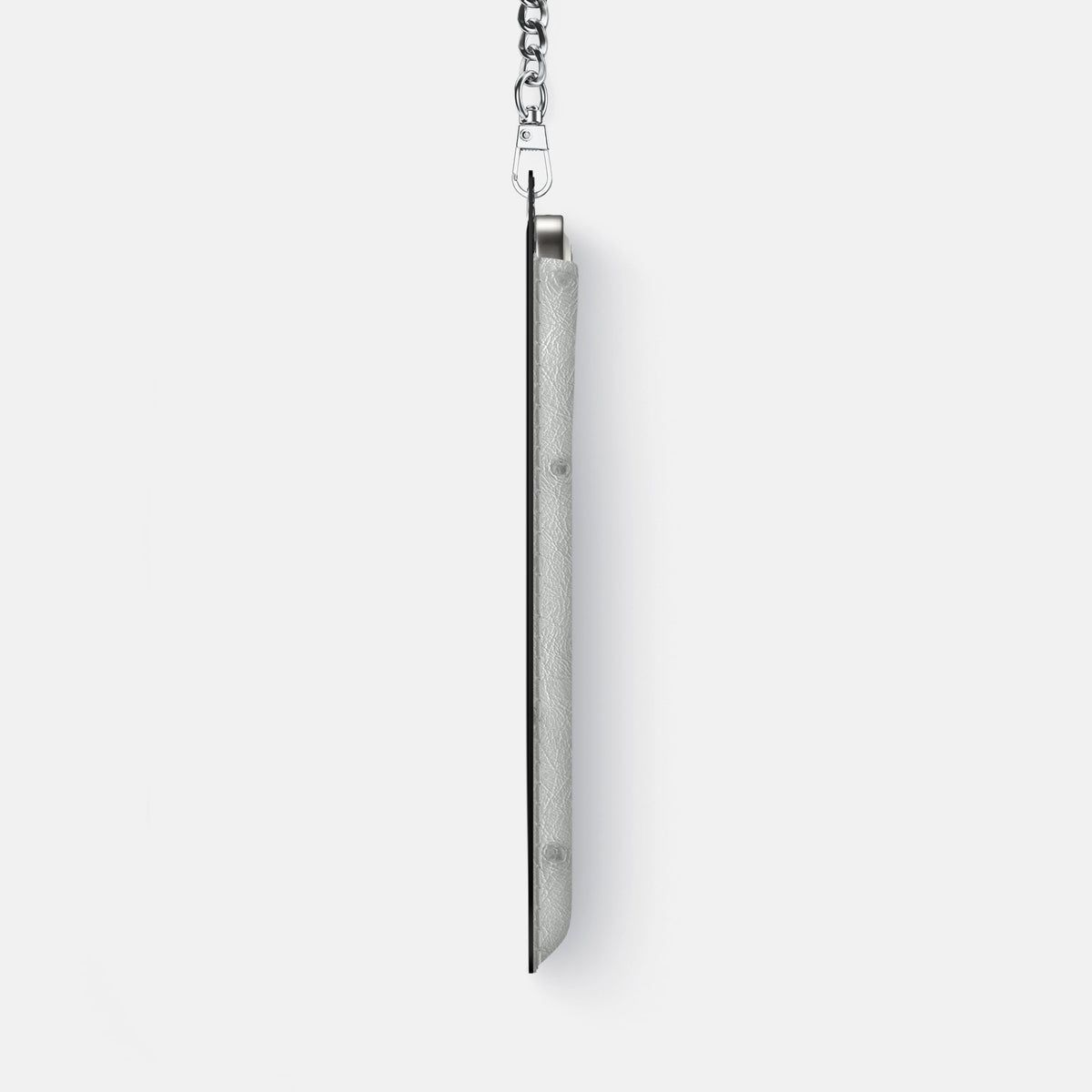 Crossbody Bag For iPhone 18 Pro Max In Ostrich -4 | White-Steel